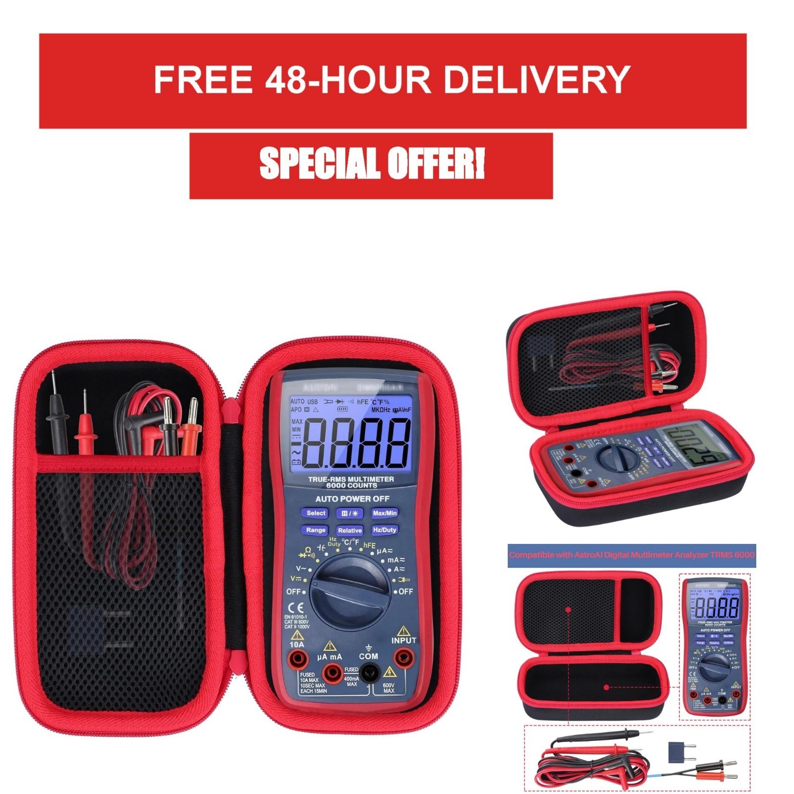 Lebakort Hard Case for AstroAI Digital Multimeter TRMS 6000 Counts