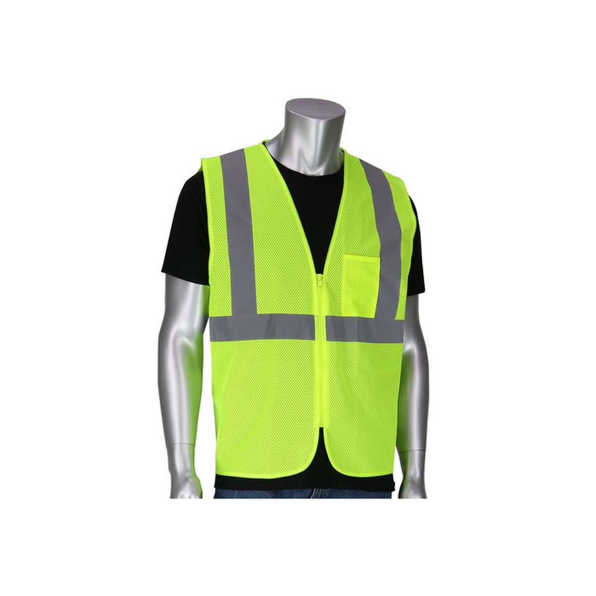 PIP 302-V100LY-2X/3X Type R ANSI Class 2 Lime Yellow Mesh Safety Vest 2XL/3XL
