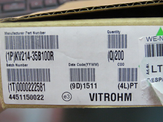 VITROHM KV214-35B100R Qty of 37 per Lot RESISTOR,WIRE WOUND,9W,5%,40ppm,100ohm,