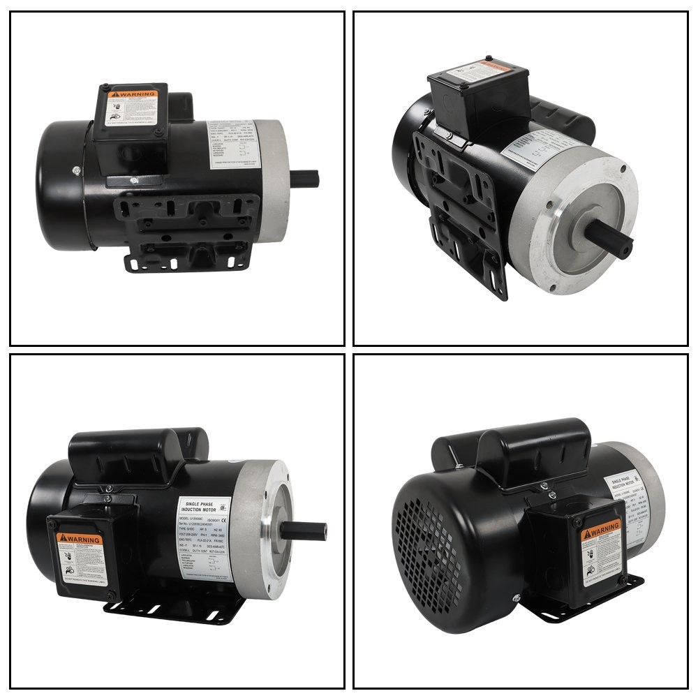 5HP Electric Motor 3450RPM 56C Frame 5/8″ Shaft 60HZ TEFC Single Phase 208-230V
