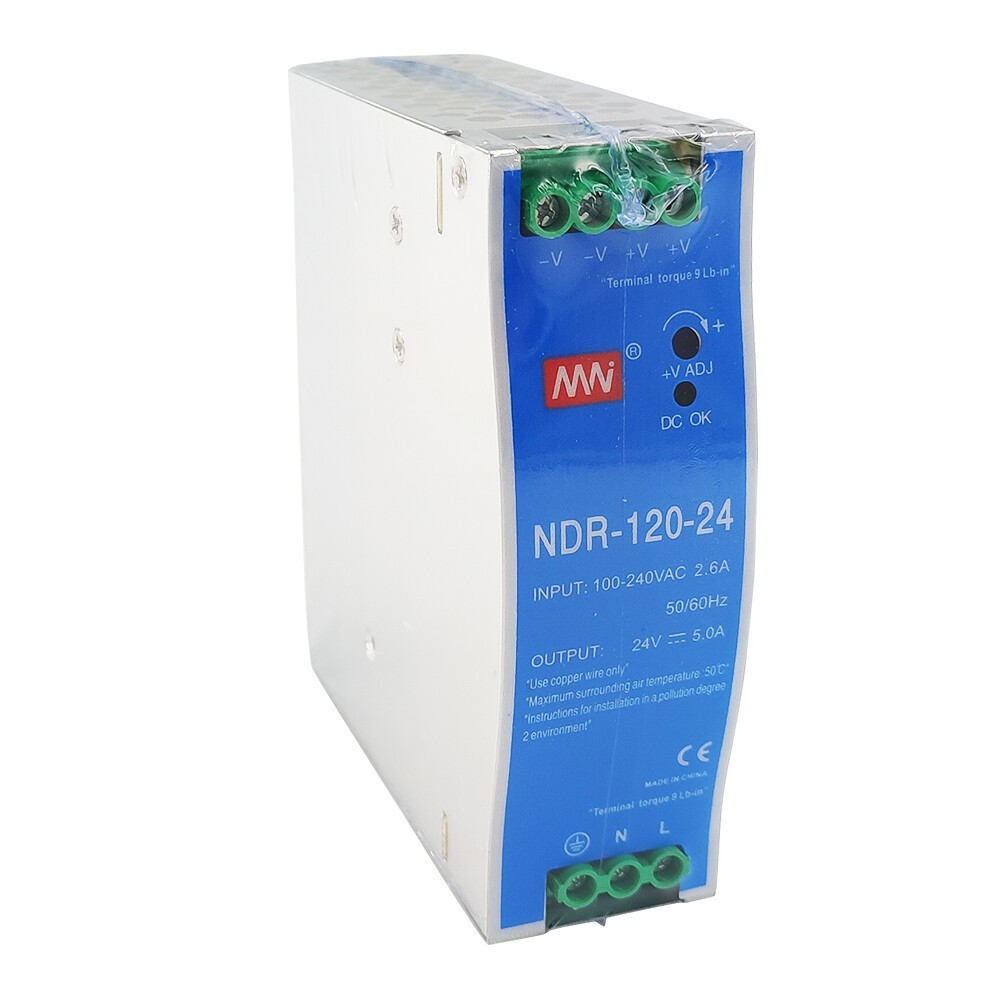 NEW NDR-120-24 ouput 24 Volt 5 Amp 240 Watt Industrial DIN Rail Power Supply