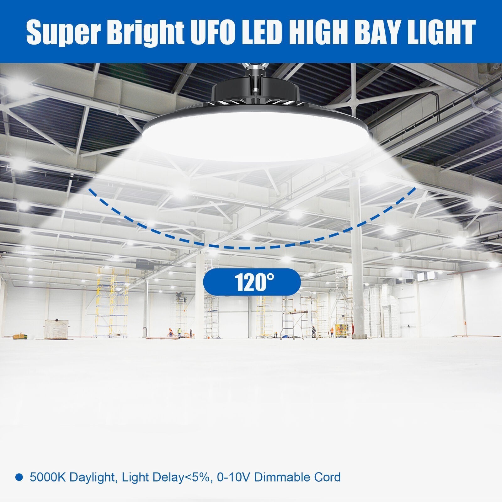 6 PACK 150W UFO Led High Bay Light Commercial Factory Warehouse Shop Light 5000K