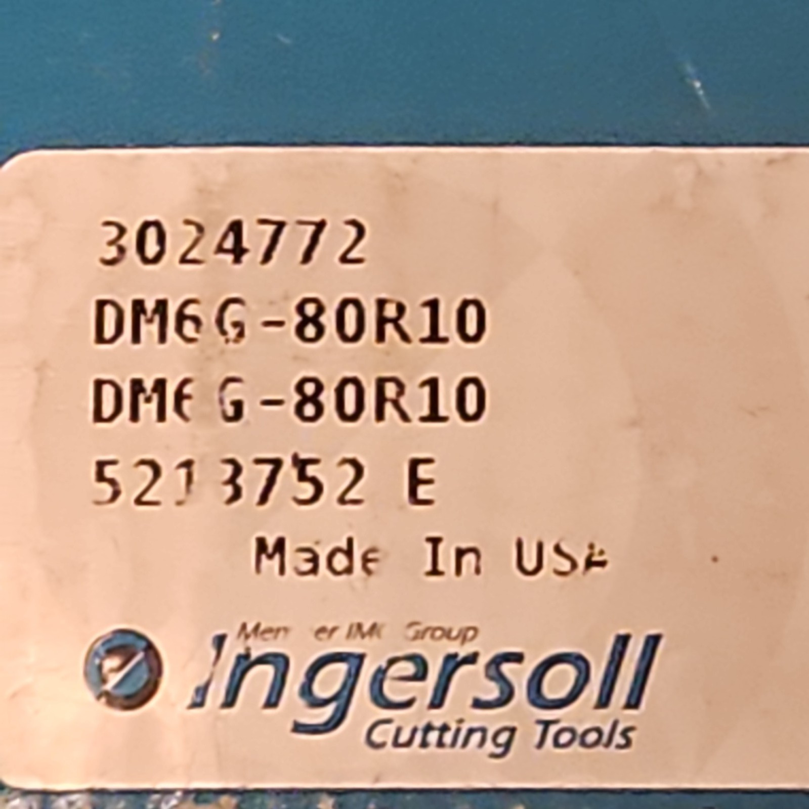 Ingersoll DM6G-80R10 8» Chamfer & Angle Face Mill NEW MFR#3024772 LOT 573