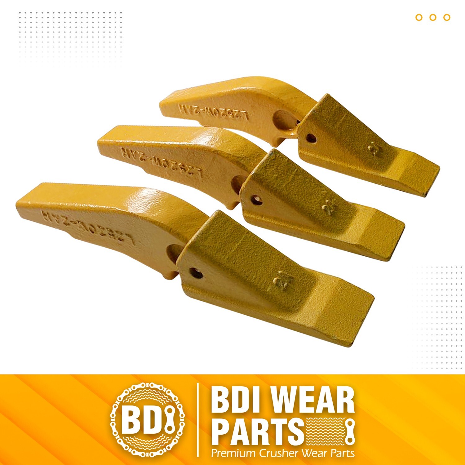 Weld-on Flush Mount L2520N-2AH Bucket Shanks 2A Bucket Teeth with Pins – 3 Set