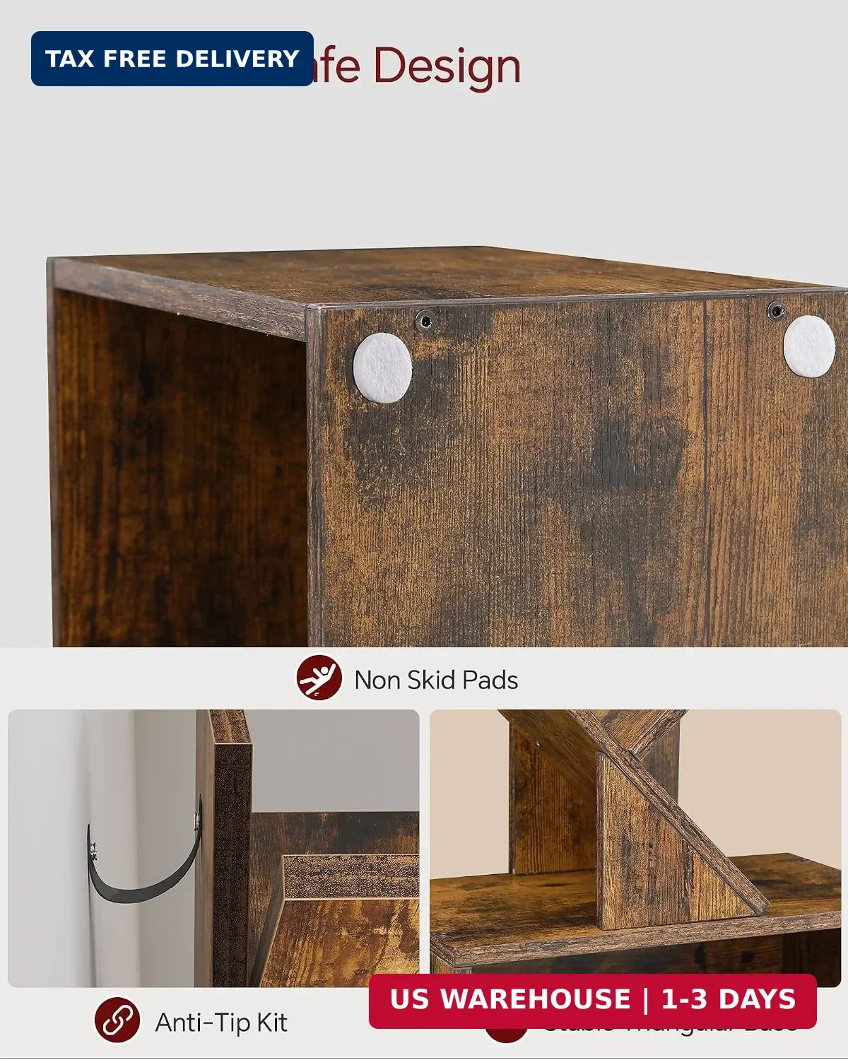 6 Tier Tree Bookshelf, Small Bookcase with Storage Cabinet, Modern Tall Narrow B