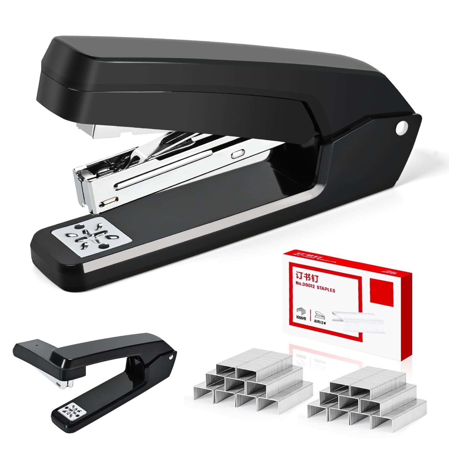MJMX 360° Rotating Swing-Arm Stapler, 25-Sheet Capacity, with 1000 Staples,