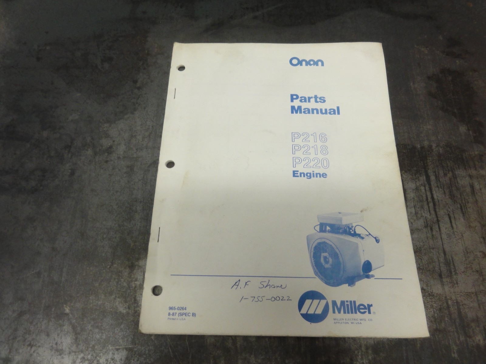 Onan P216 P218 P220 Engine Operators and Service Manual 965-0264 8-87