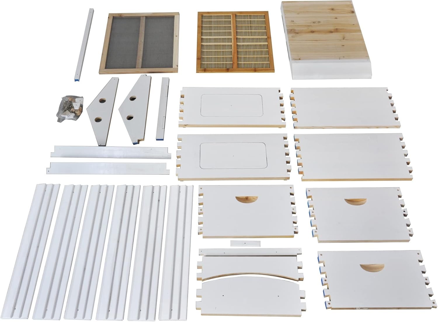 Auto Flowing Beehive Painted Wooden Beekeeping Hive + 7pcs Auto Flows Frames