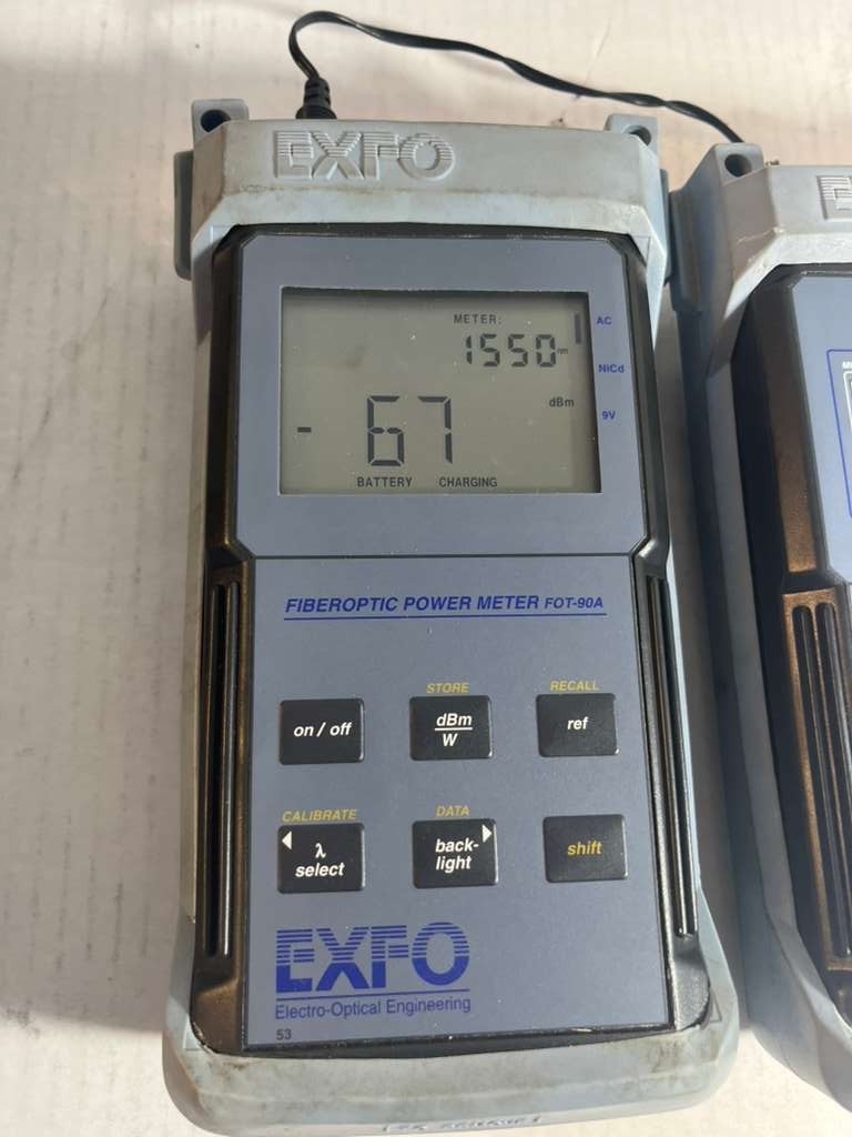 EXFO FOT-90A, FLS-210B Fiberoptic Power Meter Optical Power Test Set S-4358/G
