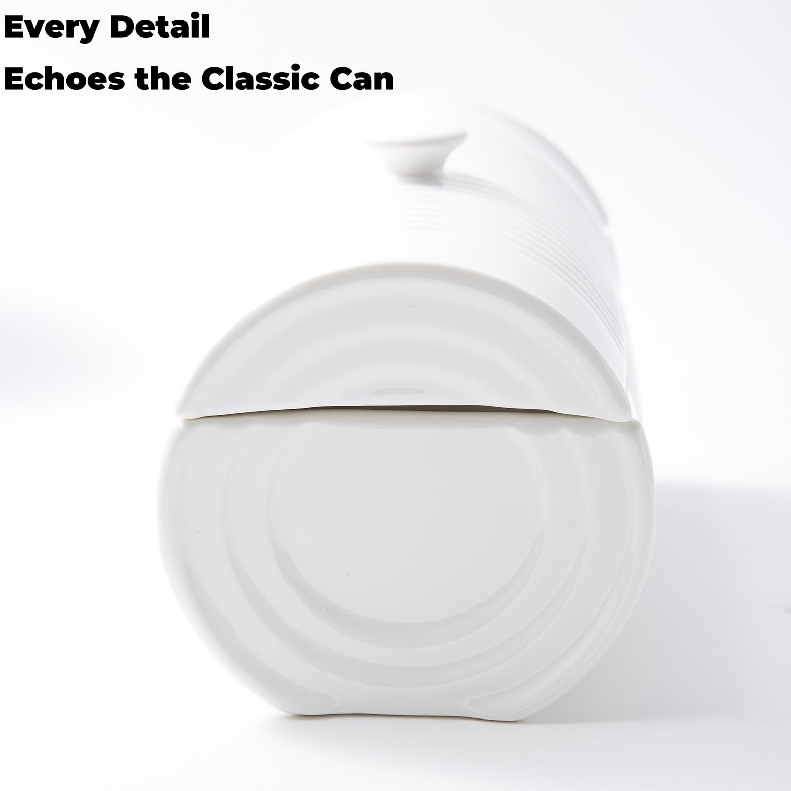 Eiqijci Cranberry Sauce Serving Dish with Lid, Can-Shaped 14-16 Oz, White