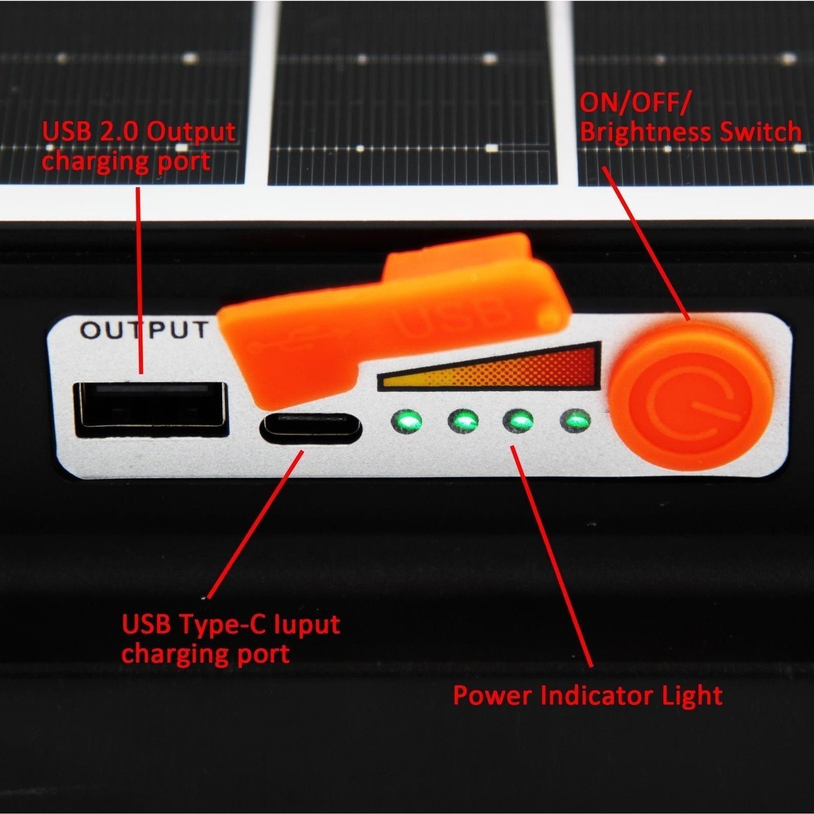 Portable Outdoor Rechargeable Solar Panel LED Work Light Waterproof Floodlight