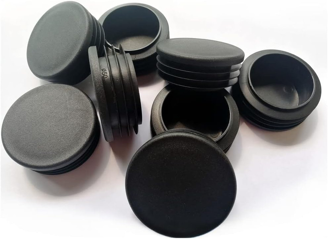 2 Inch (50mm) Round Plastic Plugs, Tubing End Cap, Insert End Caps for Round Met