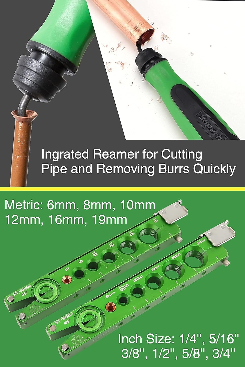 Flaring Tool Kit 1/4in – 3/4in Single Flare Tool HVAC 45° Eccentric Type Flare