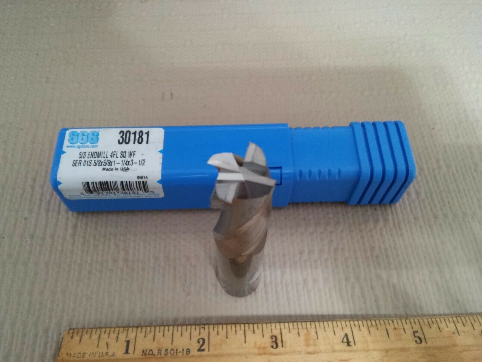 5/8 x 5/8 x 1-1/4 loc. 3-1/2 oal.4Fl. SGS 30181 CARBIDE END MILL USA