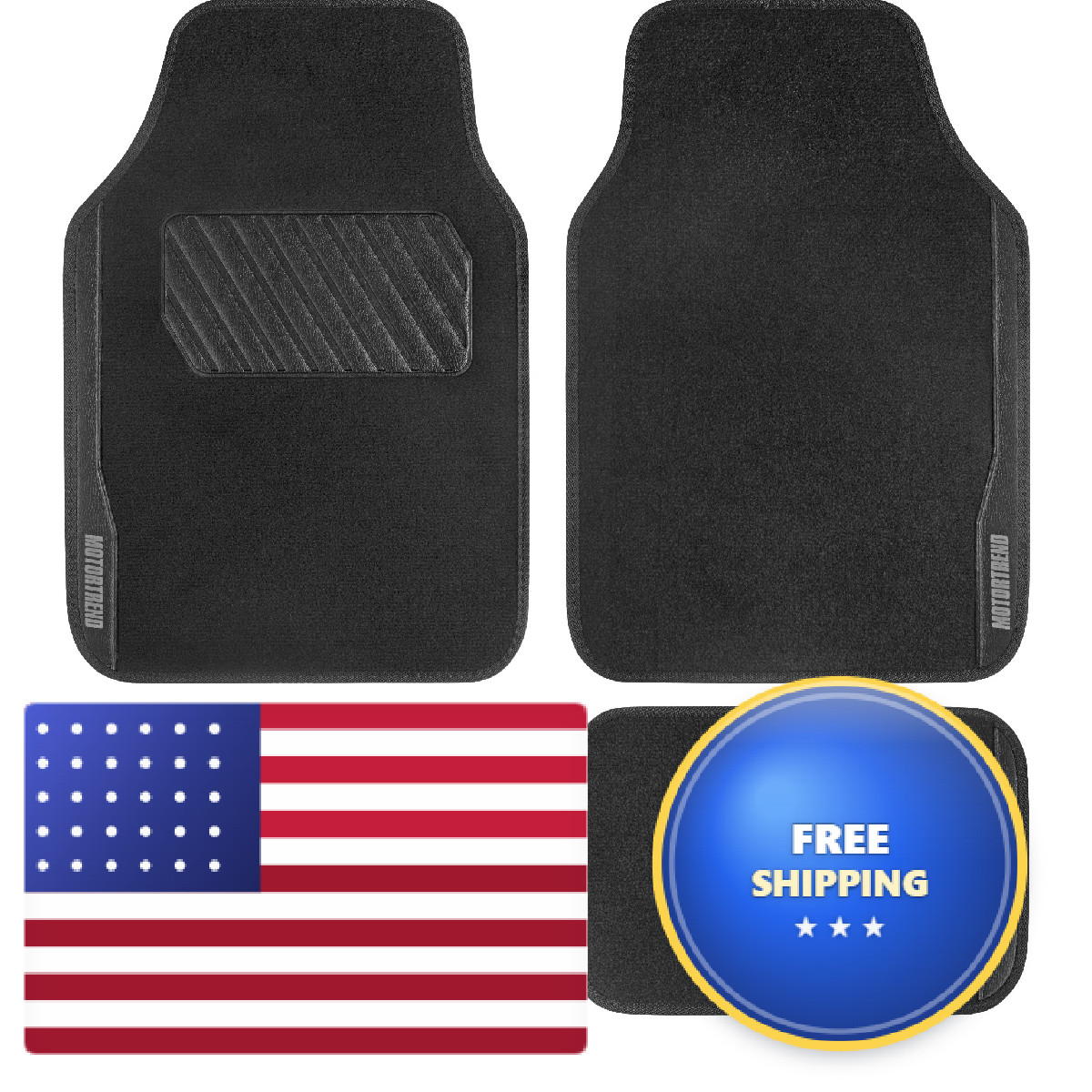 Motor Trend Speedseries Carpet Floor Mats Set – Fit For Cars Trucks Suvs Vans