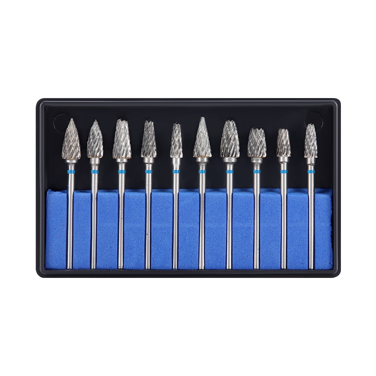 AZDENT 10Pcs Dental Lab Polishing Bur Drills Tungsten Steel Carbide Burs 2.35MM