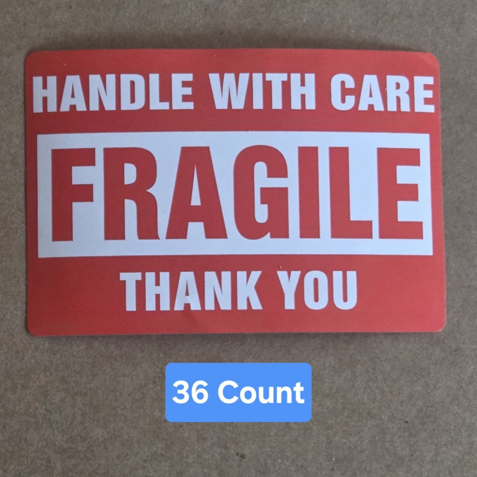 FRAGILE Handle With Care Stickers 2″X3″ 36 Pieces Self Stick Labels