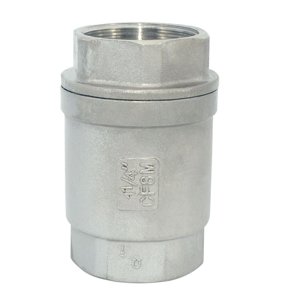 1.25″ 1-1/4 inch Spring Loaded In-line NPT Threaded Check Valve Stainless Steel