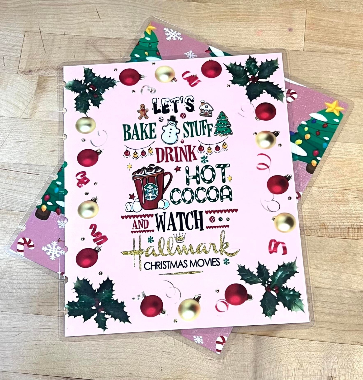 «Let’s Bake & Watch Hallmark Xmas Movies» Cover Set 4 use w/ the Happy Planner-