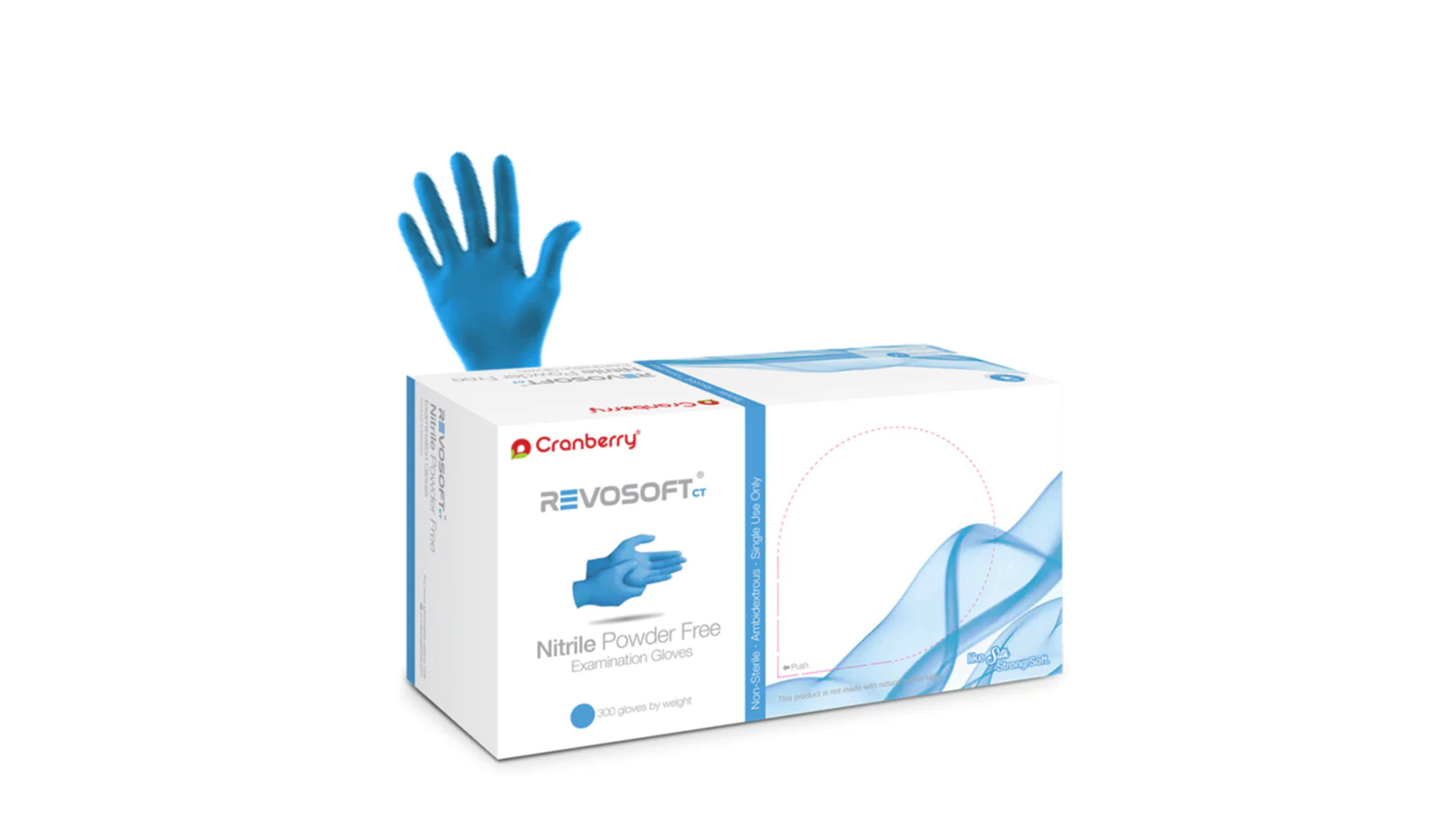Cranberry Revosoft Nitrile Examination Gloves Large, Box of 300- 3278