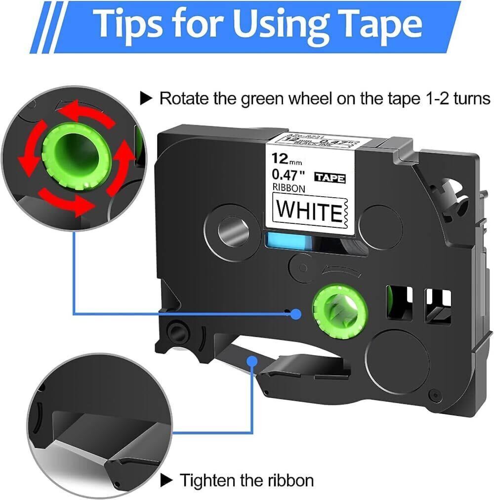 100pk TZe-R231 Ribbon Tape Compatible with Brother P-Touch P700 H100 12mm 0.47″