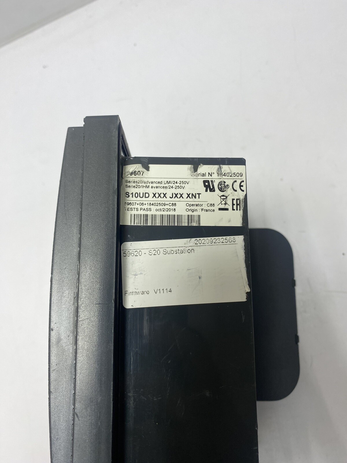 SCHNEIDER Electric Sepam 59607 BASE UNIT S10UD XXX JXX XNT 59620 -S20 Substation