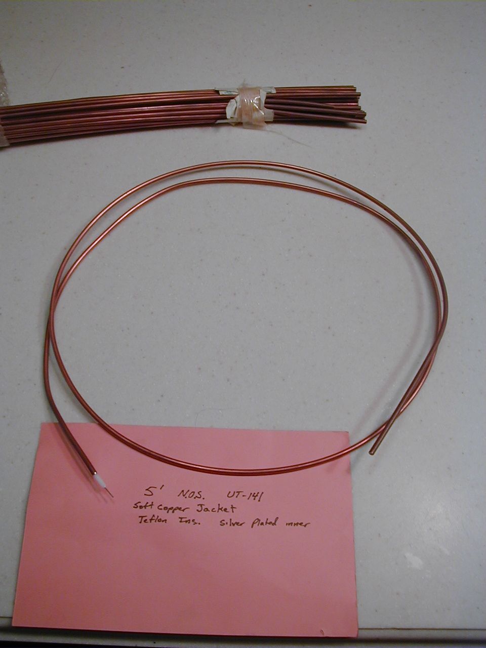 .141 Inch diameter semi-rigid Microwave Hardline Cable 10 feet length NOS