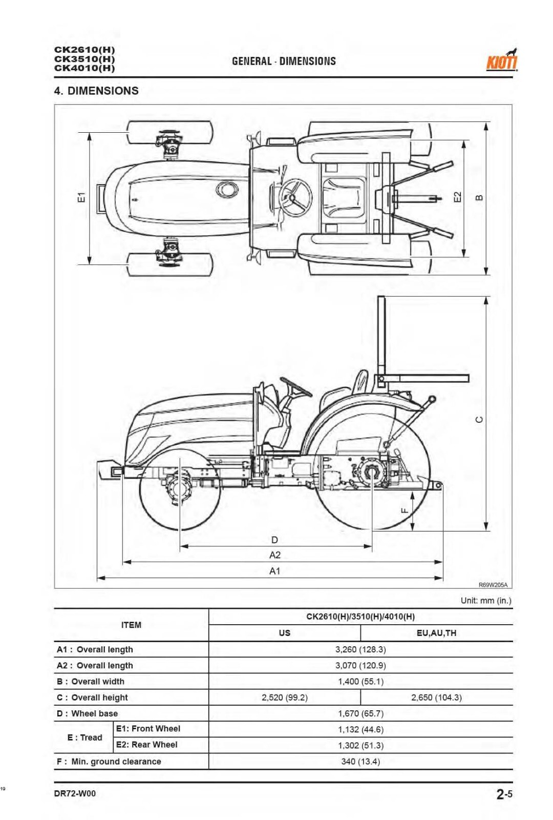 2610 3510 4010 CK Tractors Technical Repair Workshop Manual Fits Kioti – PAPER