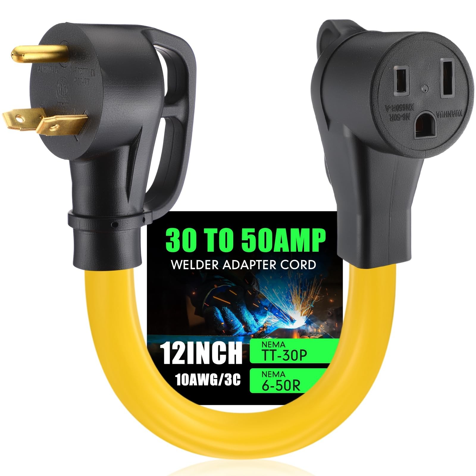 TT30P To 6-50R Welder Adapter Cord 30A To 50A Generator RV 10AWG 250V