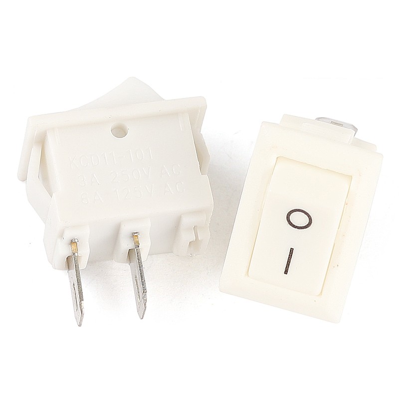 2/3 Pin ON-OFF Small Rectangular Rocker Switch SPST Black White Red 10mm × 15mm