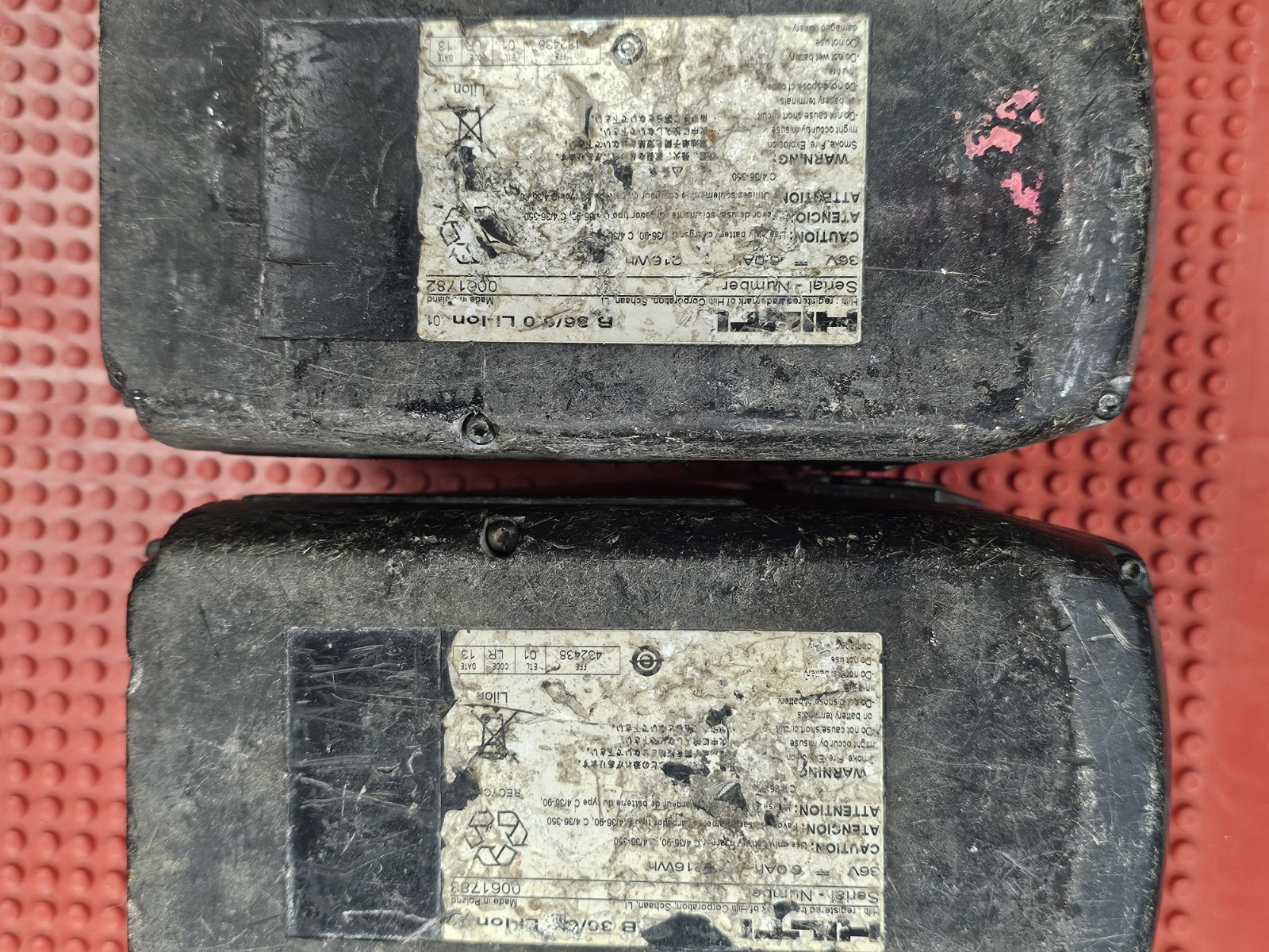 2 HILTI B36 Li-ion High Capacity Lithium ion Batteries 36V UnTESTED