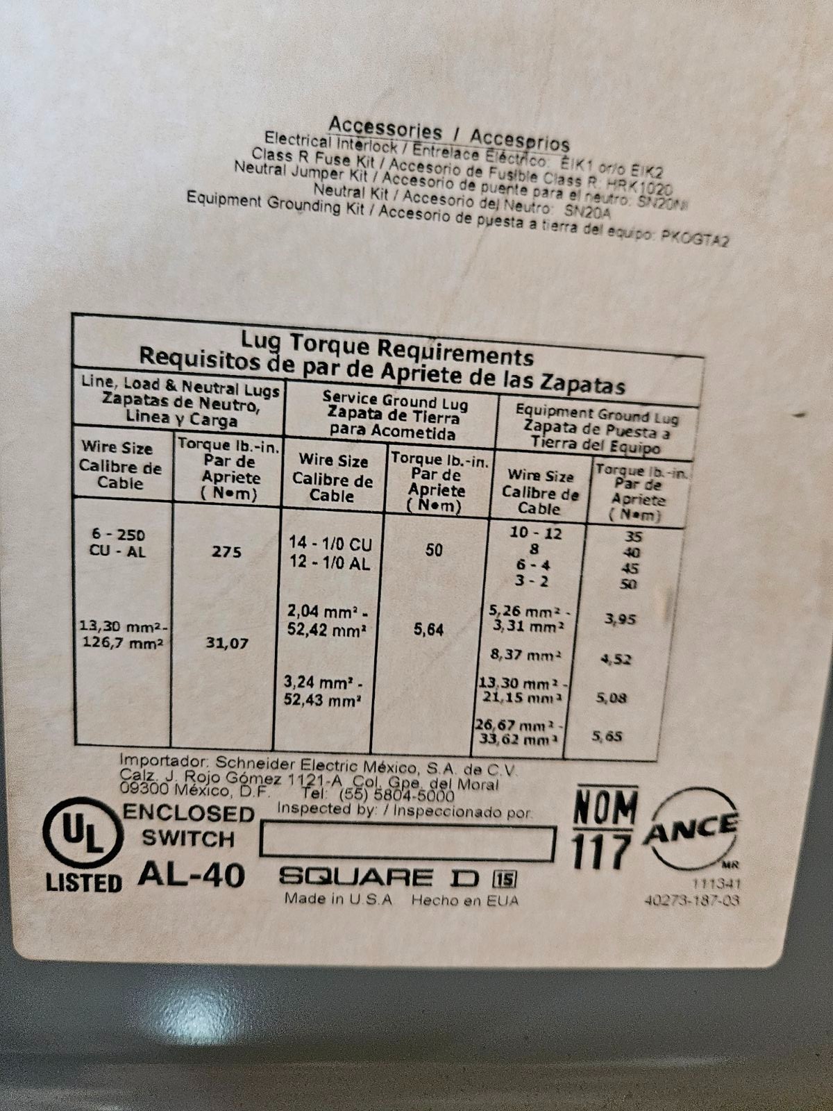 D324N Square D Switch 200 AMP 240 volt Fused Fusible Disconnect*NEXT DAY OPTION*