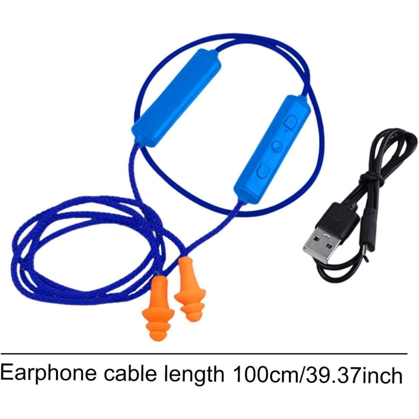 2-Set Blue Bluetooth Ear Plugs, Noise-Isolating for Work & Hearing Protection