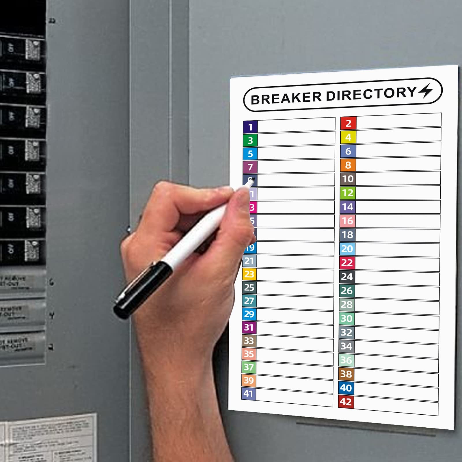 16 Sheets Breaker Panel Labels Electrical Box 11.8 x 7.1 inches, Mix Colors