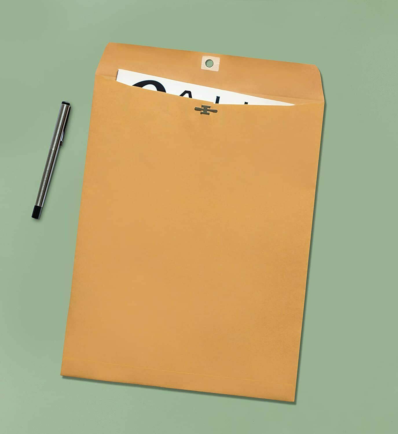 Clasp Brown Envelopes- 10×13 Inch Heavyweight Paper- 3 Packs of 3 (9 Pcs)