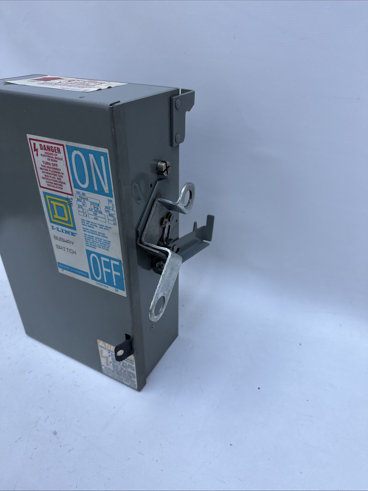 Square D I-Line PQ3603G 30 AMP 600V 3PH Fusible Busway Plug 3W, With ground, 30A