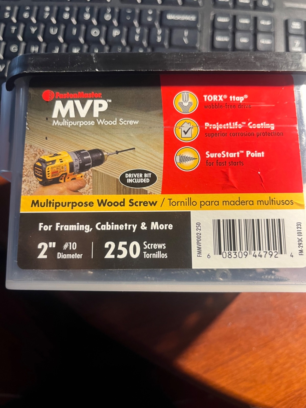 Fasten Master MVP Coated Wood Torx #10 Screws 2″ 250 Piece Black Multi-use