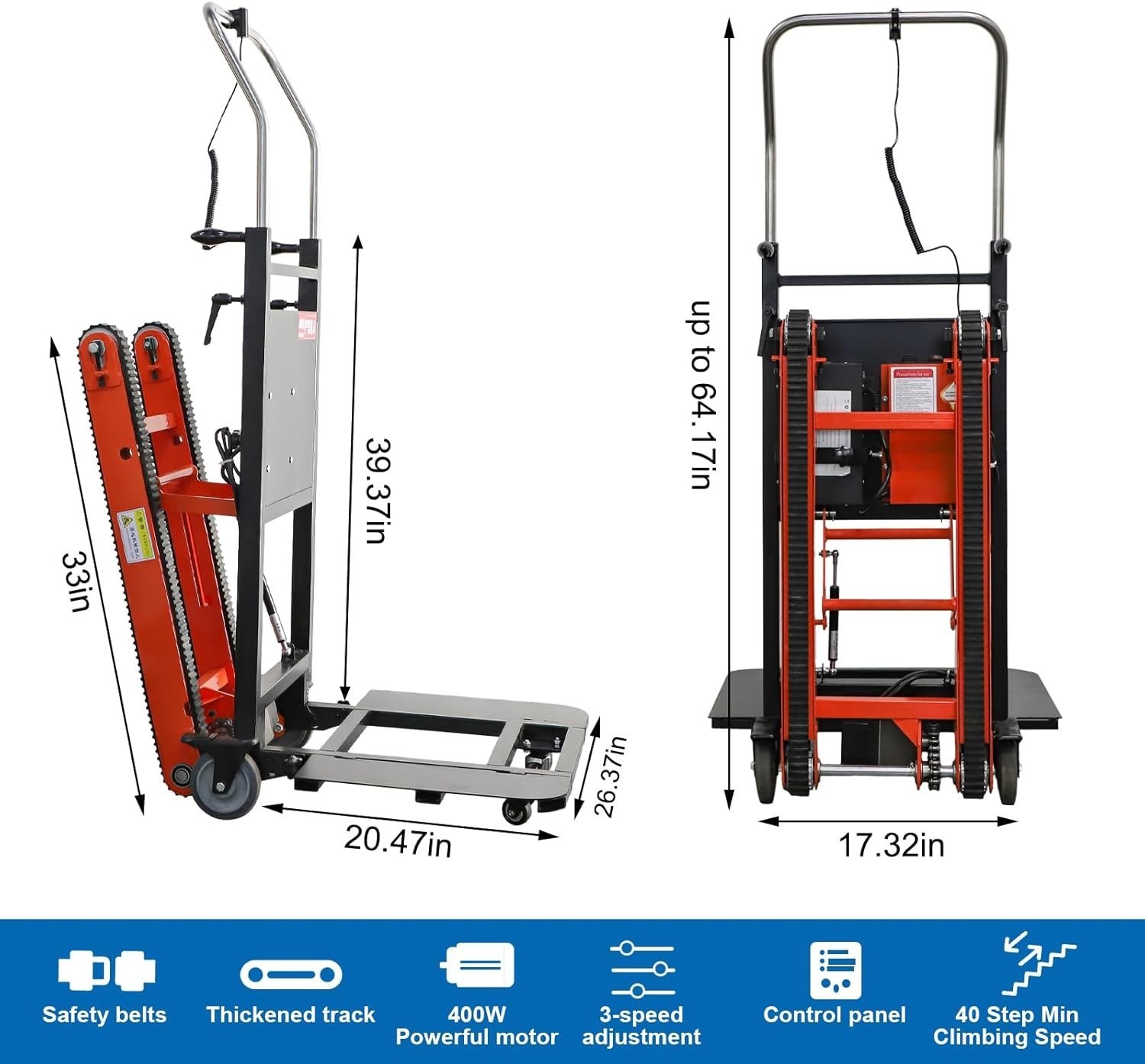 Electric Stair Climber Heavy Duty Crawler Stair Climbing Cart Moving Furniture