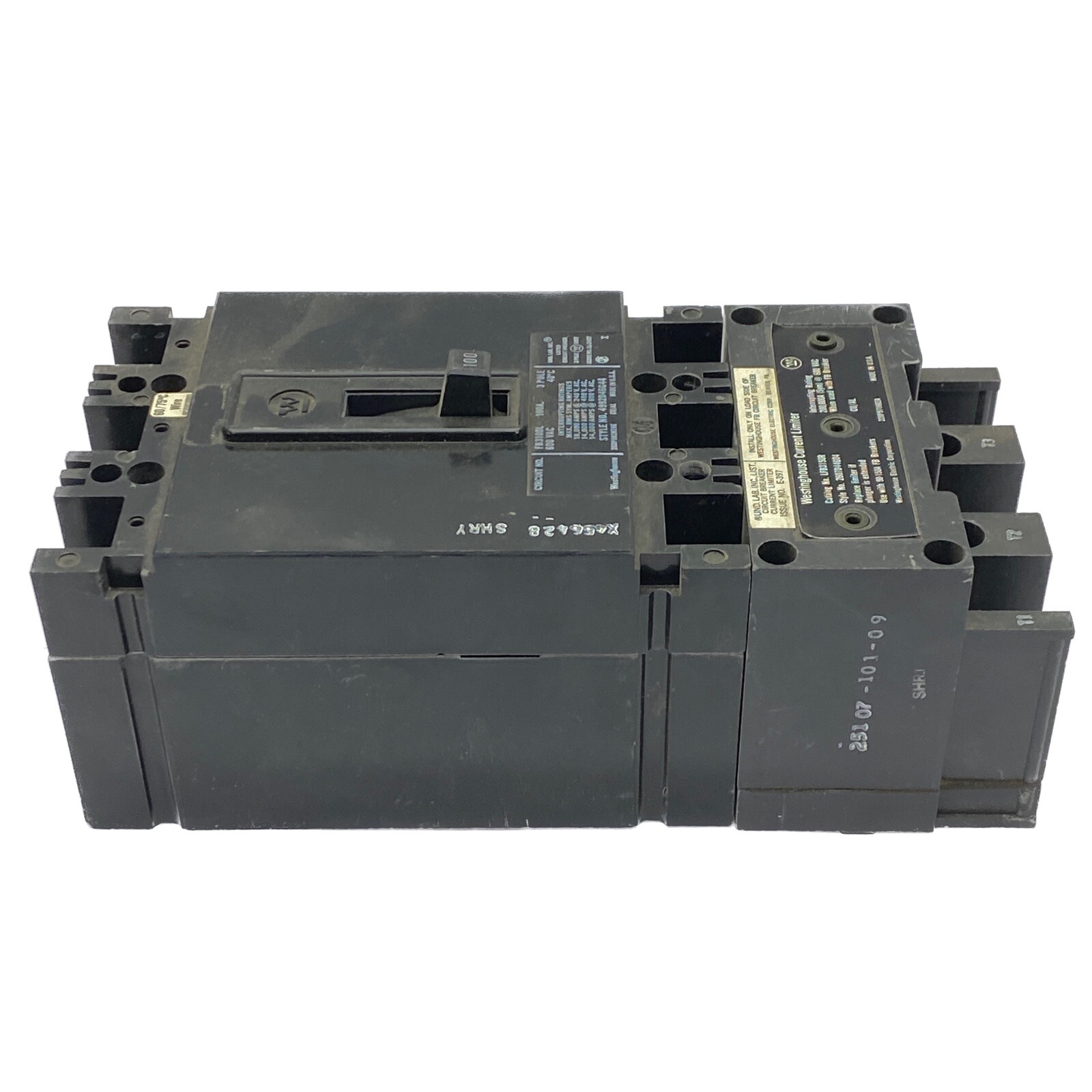 Westinghouse 100A 600VAC 3P Circuit Breaker FB3100L w/ Current Limiter LFB3150R