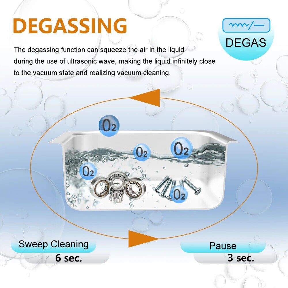 0.8L Ultrasonic Cleaner Stainless Steel Tank & Digital Timer for Jewelry Glasses