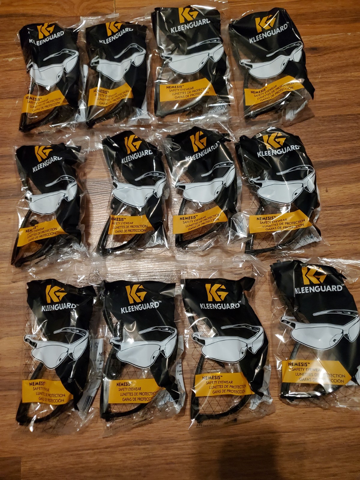 Lot of 12 Kleenguard Nemesis Safety Eyeware Glasses 22475 Smoke Black