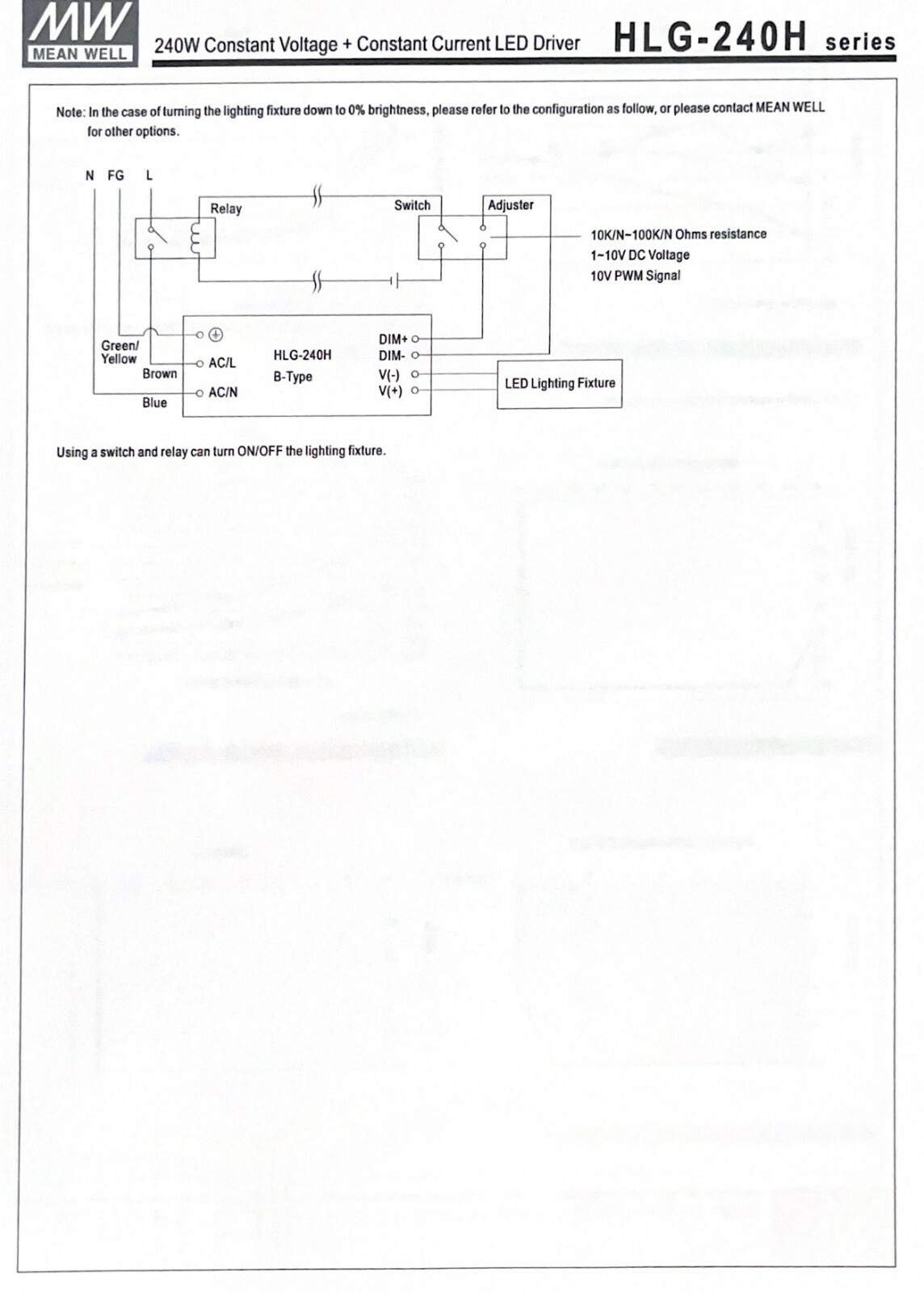 NEW Mean Well HLG-240H-30A Power Supply – Adjustable Output