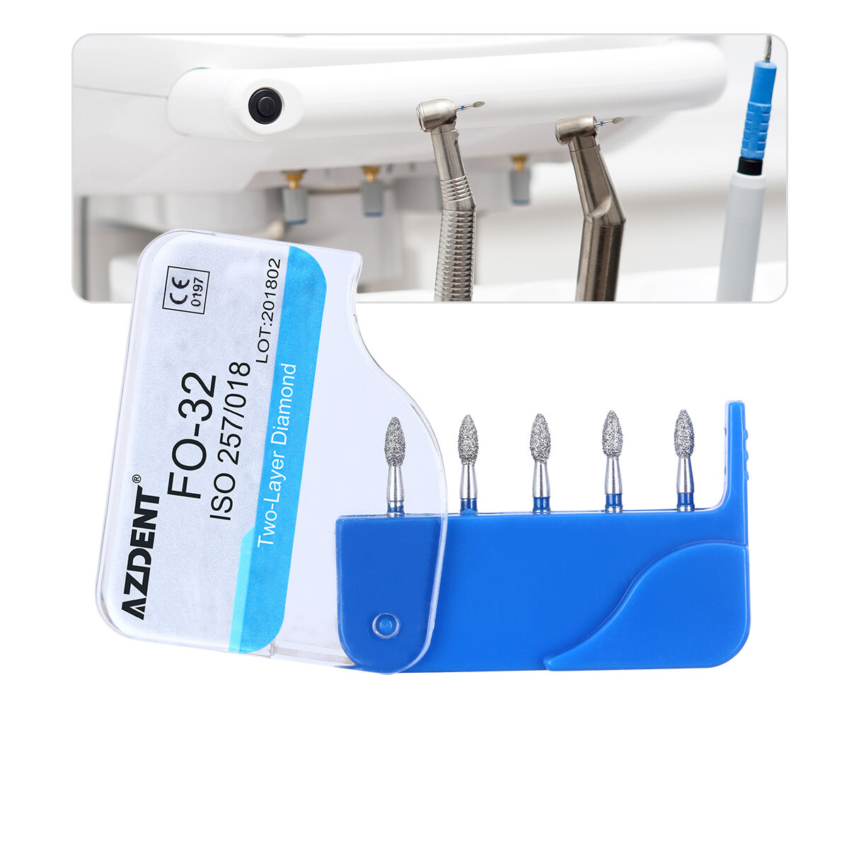 Compuesto fresas diamante dental/pulido para pieza de mano de alta velocidad