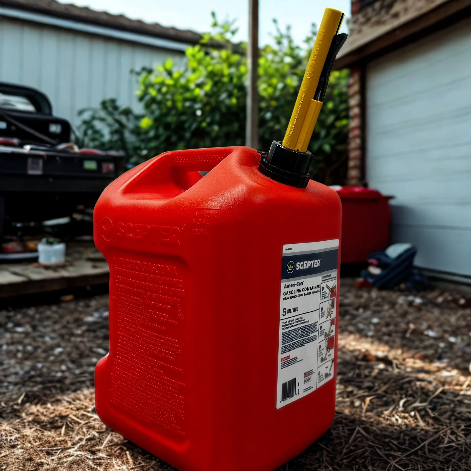 Ameri-Can 5 Gallon Gas Can W/ Dual Handles and Easy Flo Spill-Proof Spout FG4G57