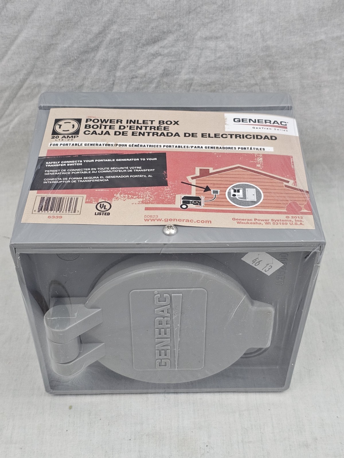 NEW GENERAC POWER INLET BOX 6339 Reliance Controls 20-Amp Power Flip lid