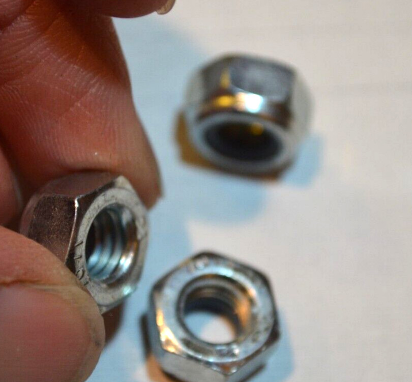 m8 x 1.5mm zinc coated Nyloc Nut, top lock, locking, Nylock, Qty. 50