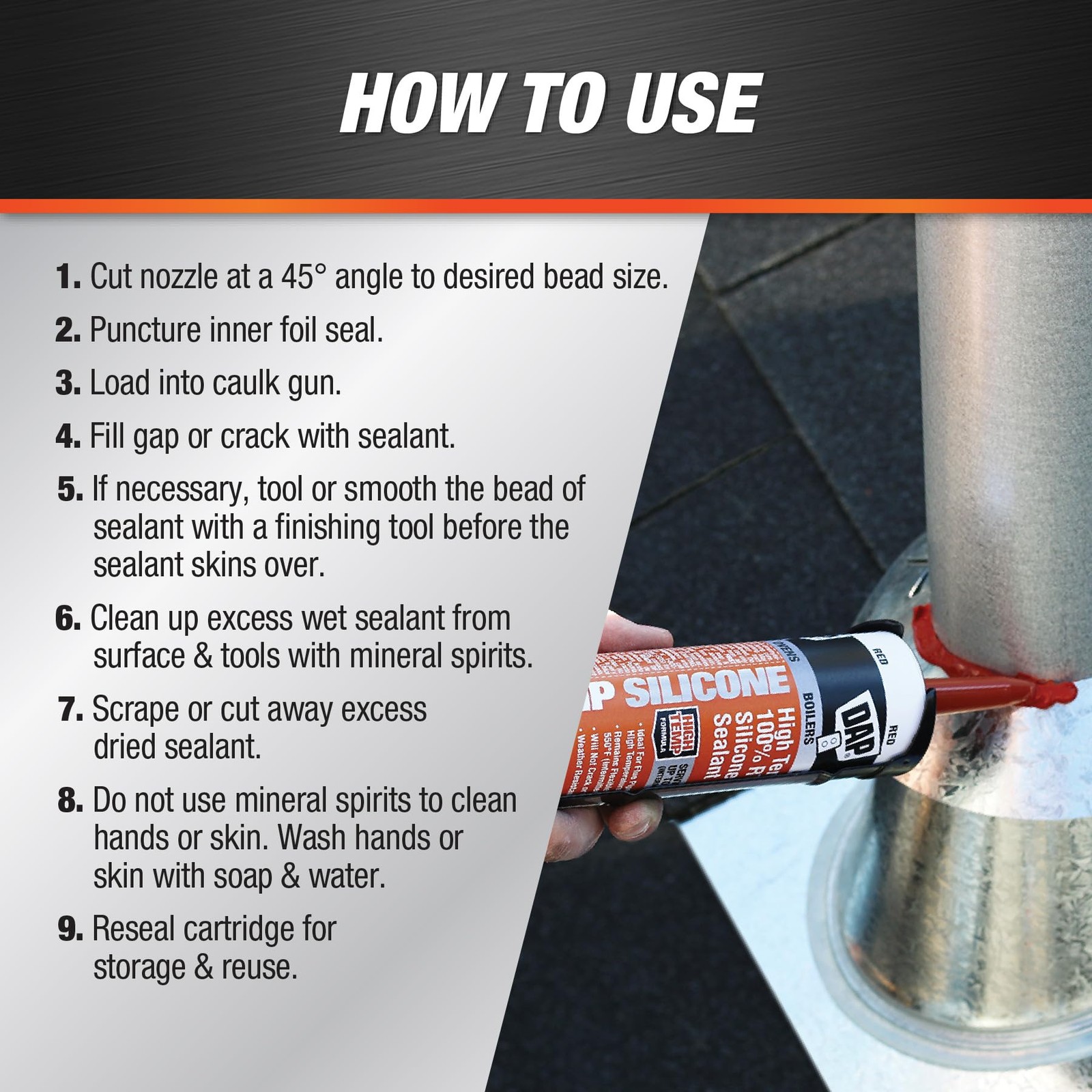 DAP High Temp 100% RTV Silicone Sealant, 10.3 Oz, Red