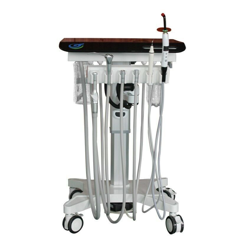 Greeloy GU-P302S Mobile Veterinary Dental Unit Cart + Oil Free Air Compressor 4H
