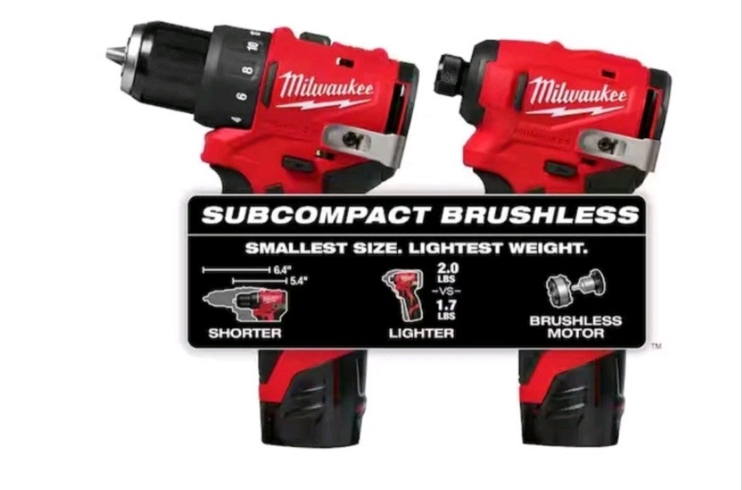 Milwaukee M12 3494-22 Subcompact 2-Tool Combo Kit Impact Driver & Drill/Driver