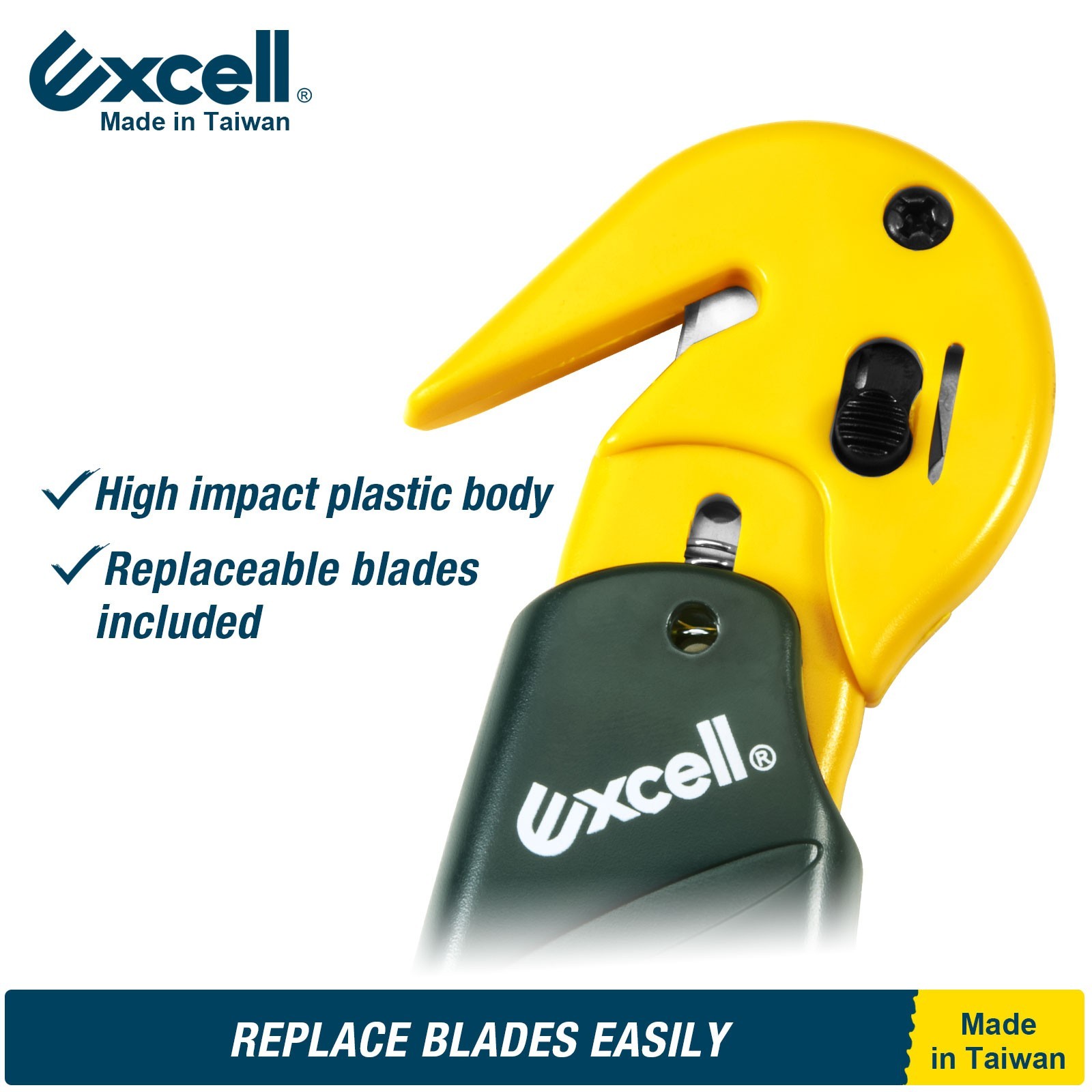 Excell Stretch Film Cutter Box Opener with Safety Blade for Shrink Wrap